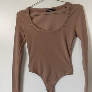 Nude Long Selves Bodysuit